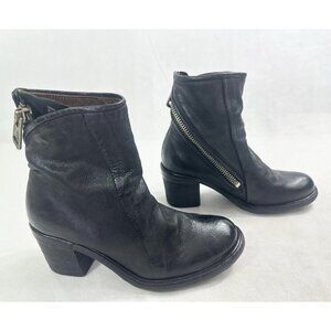 A.S.98 Jase A24208 Leather Booties in Black Womens 6 EUC